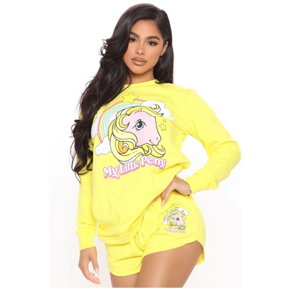 My Little Pony Sunny Skies Yellow Vintage MLP Dolphin Shorts - Picture 11 of 13